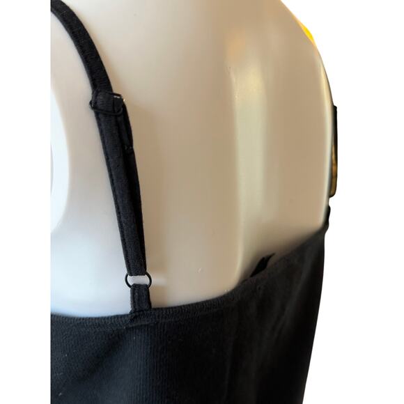 AllSaints Black Cropped Cami Tank Top Adjustable Straps Size 12 - Picture 3 of 5